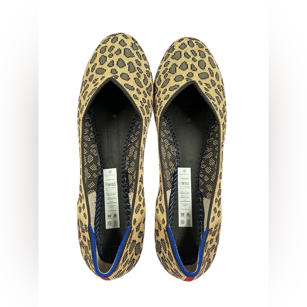 Rothy’s The Flat Classic Cheetah Print Knit Ballet Flats Shoes Women’s 10.5 - Picture 11 of 14